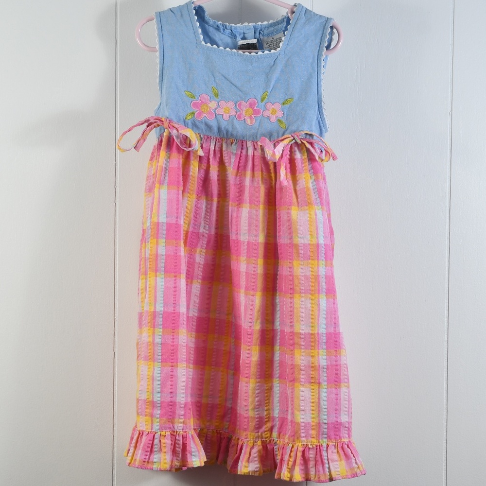 Girls Youngland Chambray & Seersucker dress Sz6